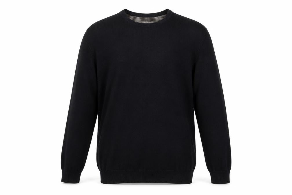 John Lewis Men’s Black Cotton Cashmere Crew Neck Jumper Size L