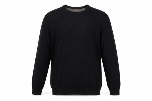 John Lewis Men’s Black Cotton Cashmere Crew Neck Jumper Size L