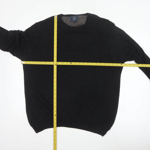 John Lewis Men’s Black Cotton Cashmere Crew Neck Jumper Size L