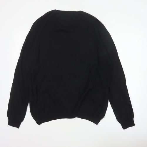 John Lewis Men’s Black Cotton Cashmere Crew Neck Jumper Size L