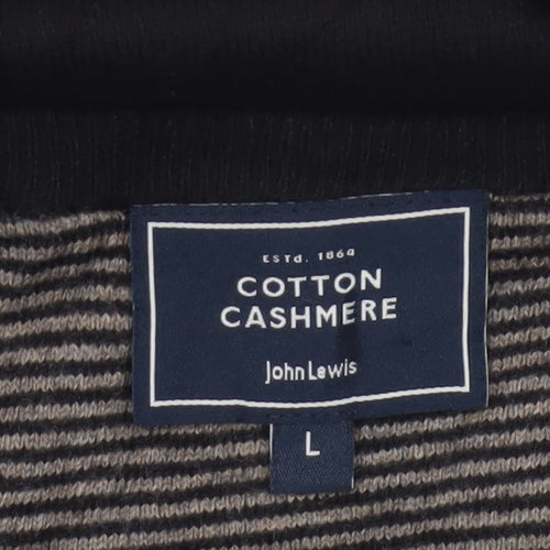 John Lewis Men’s Black Cotton Cashmere Crew Neck Jumper Size L
