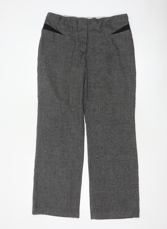 Next Women’s Grey Straight Leg Dress Trousers Size 12 Regular