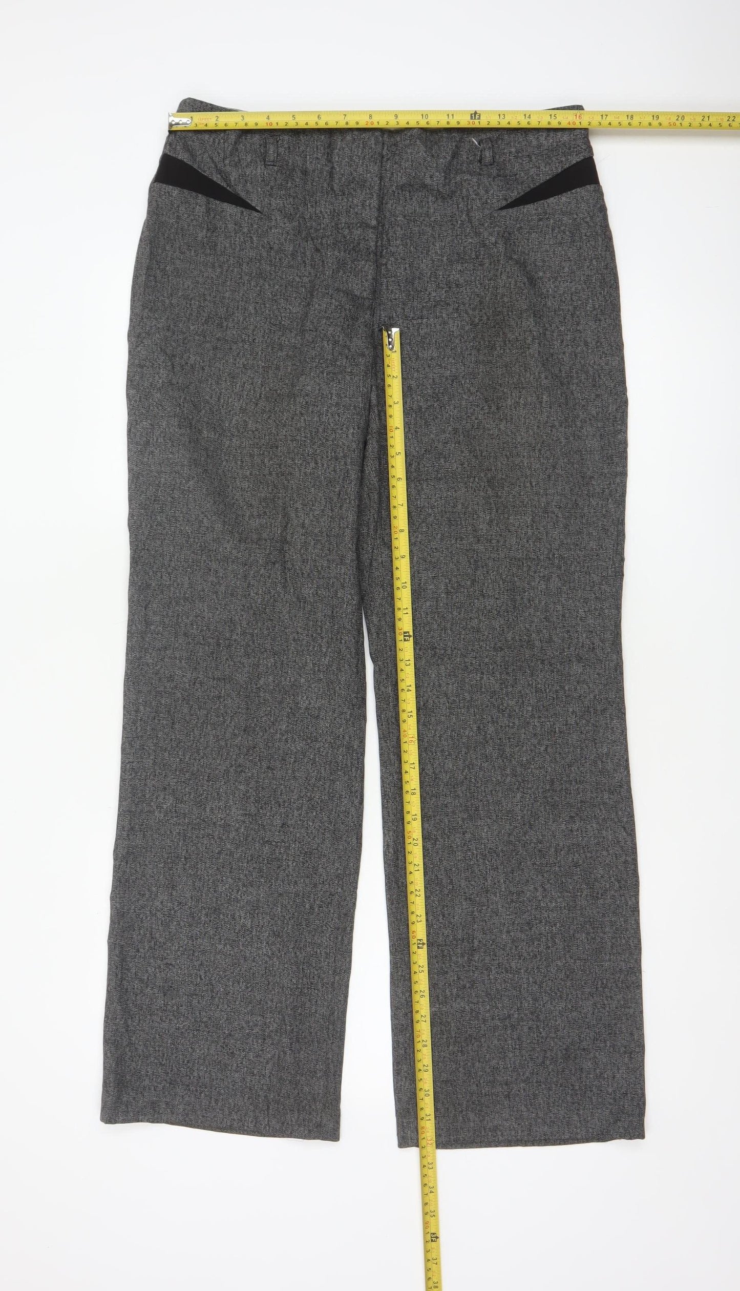 Next Women’s Grey Straight Leg Dress Trousers Size 12 Regular