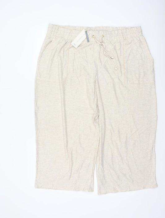 Marks & Spencer Women’s Beige Size 20 Lounge Edit Flexifit Trousers