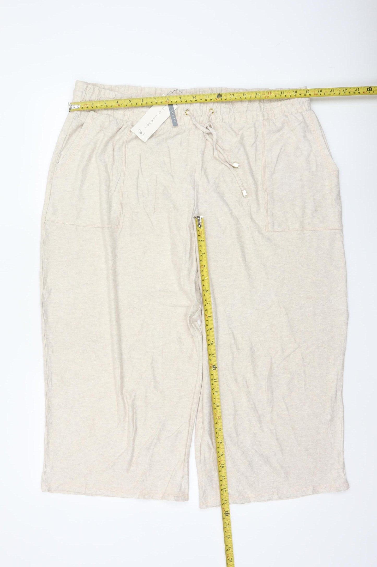 Marks & Spencer Women’s Beige Size 20 Lounge Edit Flexifit Trousers