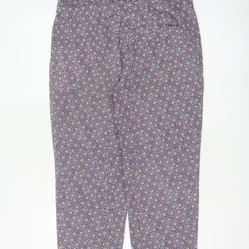 Marks & Spencer Women Purple Geometric Print Tapered Trousers UK 12