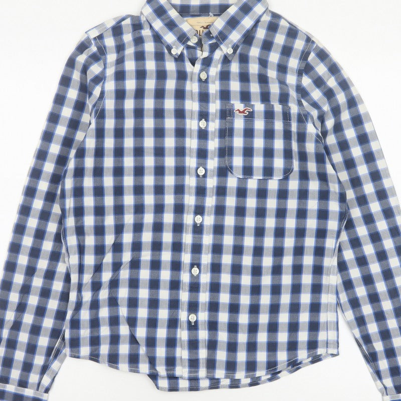 Additional view of Hollister Teens Blue Check S Button-Up Long Sleeve Shirt
