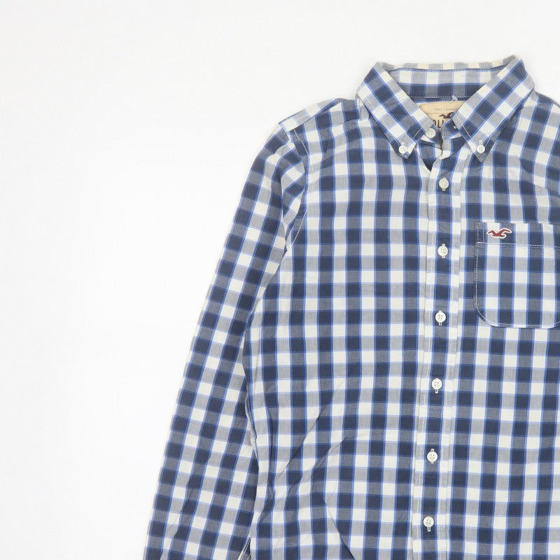 Additional view of Hollister Teens Blue Check S Button-Up Long Sleeve Shirt