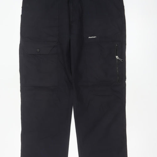 Rohan Men’s Black 32R Cargo Trousers Straight Leg Multi Pocket