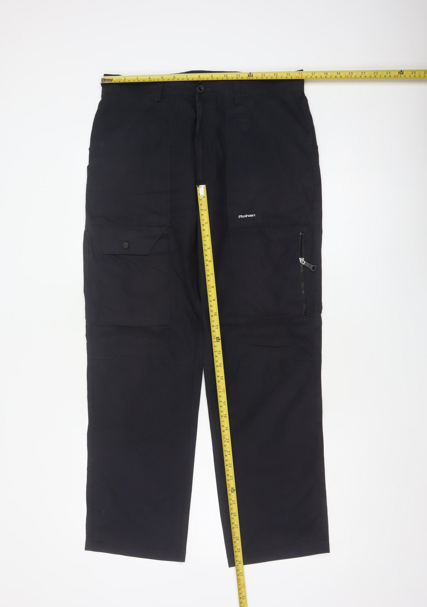 Rohan Men’s Black 32R Cargo Trousers Straight Leg Multi Pocket