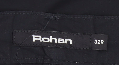 Rohan Men’s Black 32R Cargo Trousers Straight Leg Multi Pocket