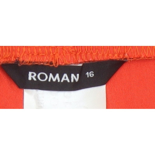 Roman Women's Orange Size 16 Straight Leg Smart Trousers Pockets