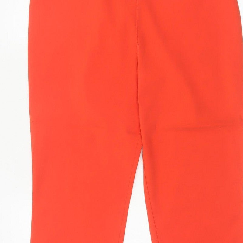 Roman Women's Orange Size 16 Straight Leg Smart Trousers Pockets