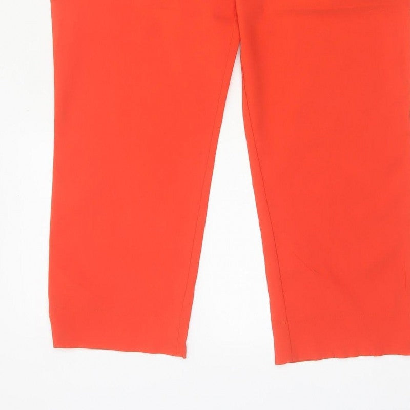Roman Women's Orange Size 16 Straight Leg Smart Trousers Pockets