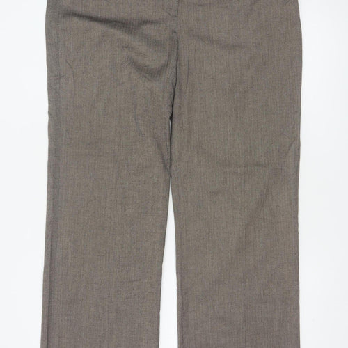 Marks and Spencer Autograph Women Brown UK 18 Straight Dress Trousers