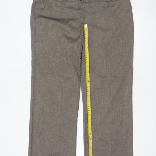 Marks and Spencer Autograph Women Brown UK 18 Straight Dress Trousers