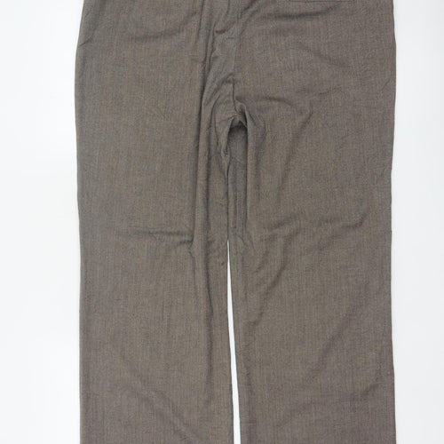 Marks and Spencer Autograph Women Brown UK 18 Straight Dress Trousers
