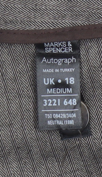 Marks and Spencer Autograph Women Brown UK 18 Straight Dress Trousers