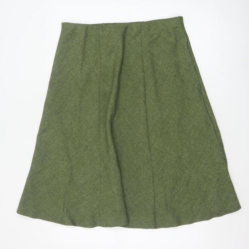Honor Millburn Women’s Green UK 16 A-Line Midi Lined Skirt