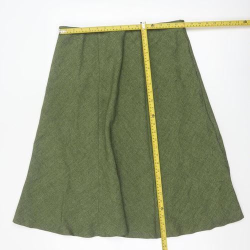 Honor Millburn Women’s Green UK 16 A-Line Midi Lined Skirt