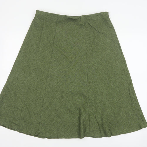 Honor Millburn Women’s Green UK 16 A-Line Midi Lined Skirt