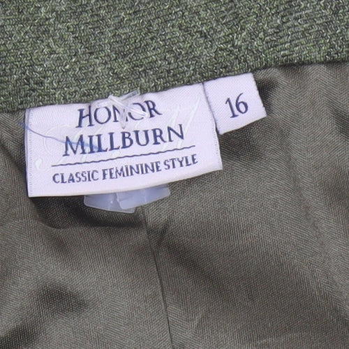 Honor Millburn Women’s Green UK 16 A-Line Midi Lined Skirt