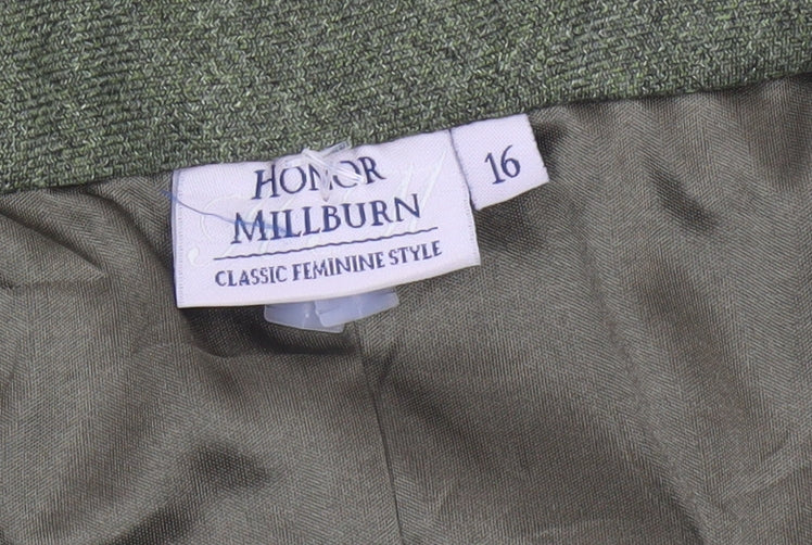 Honor Millburn Women’s Green UK 16 A-Line Midi Lined Skirt