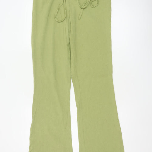 ASOS DESIGN Women Green UK 10 Flared Drawstring Trousers