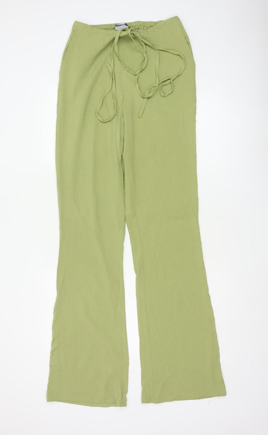 ASOS DESIGN Women Green UK 10 Flared Drawstring Trousers