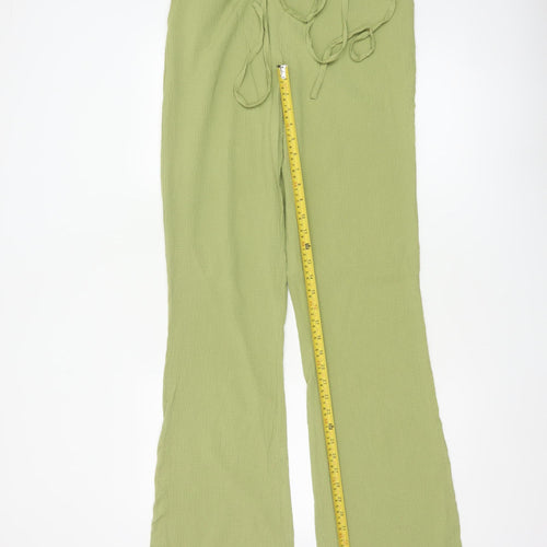 ASOS DESIGN Women Green UK 10 Flared Drawstring Trousers