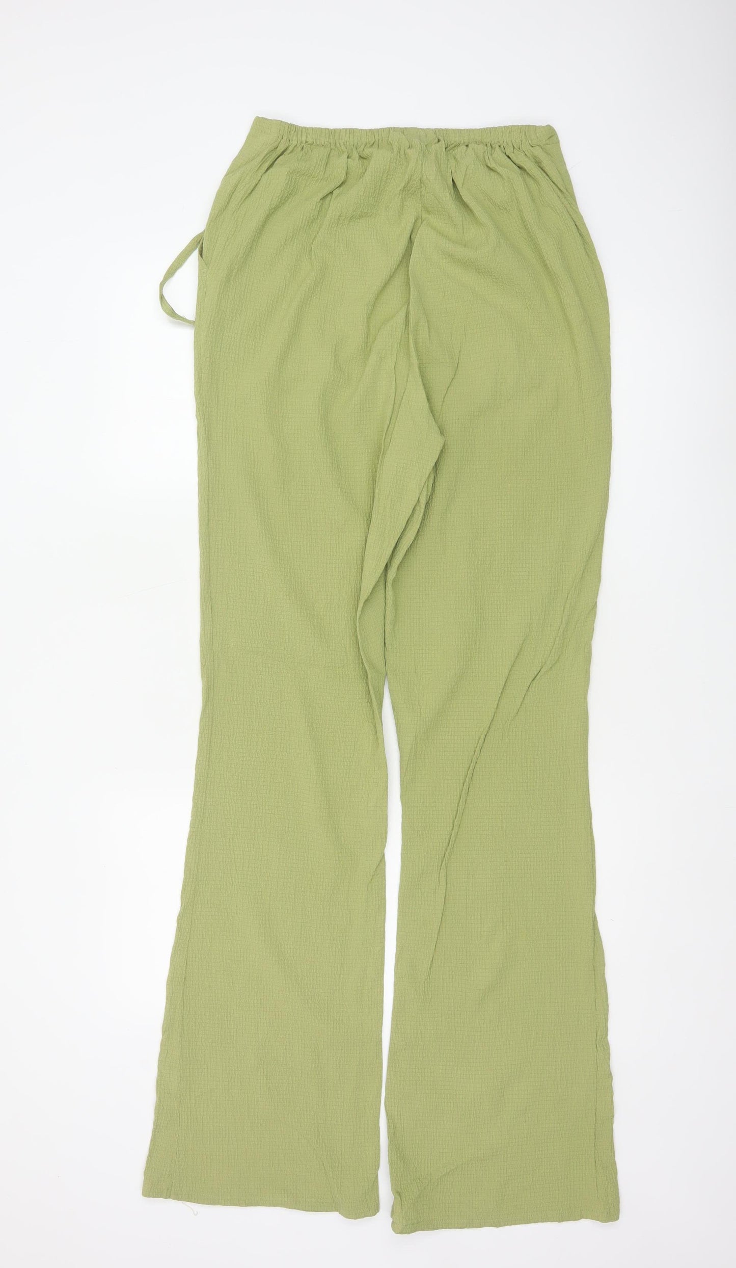 ASOS DESIGN Women Green UK 10 Flared Drawstring Trousers