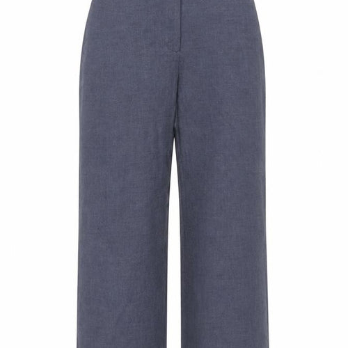 Marks & Spencer Women Blue UK 10 Short Wide Leg Tailored Trousers