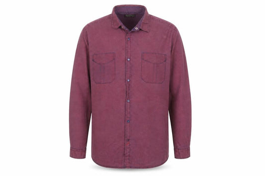 Front view of Burton Men’s Red XL Geometric Print Cotton Long Sleeve Button-Up Shirt