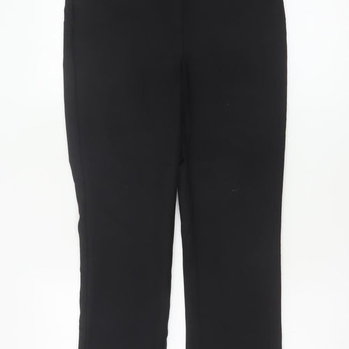 Marks & Spencer Women's Black UK 6 Ruffle Hem Straight Dress Trousers