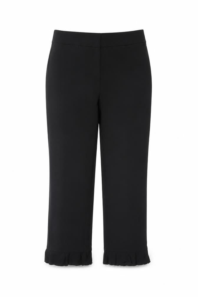 Marks & Spencer Women's Black UK 6 Ruffle Hem Straight Dress Trousers