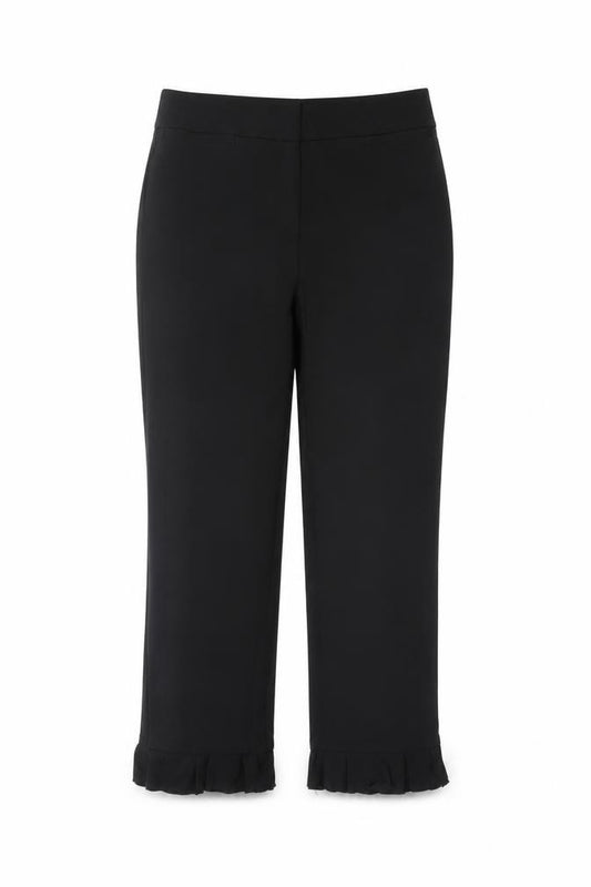Marks & Spencer Women's Black UK 6 Ruffle Hem Straight Dress Trousers