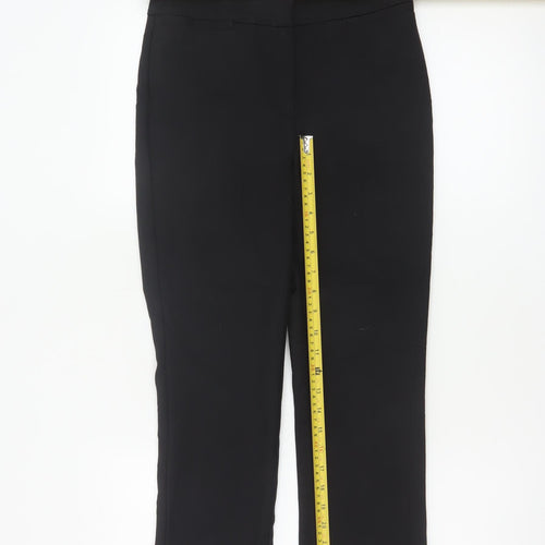 Marks & Spencer Women's Black UK 6 Ruffle Hem Straight Dress Trousers