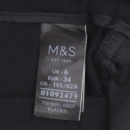 Marks & Spencer Women's Black UK 6 Ruffle Hem Straight Dress Trousers