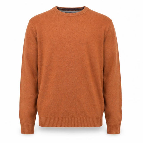 Maine Men’s Brown Cotton Crew Neck Pullover Jumper Size S