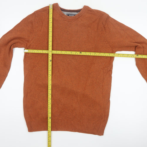 Maine Men’s Brown Cotton Crew Neck Pullover Jumper Size S