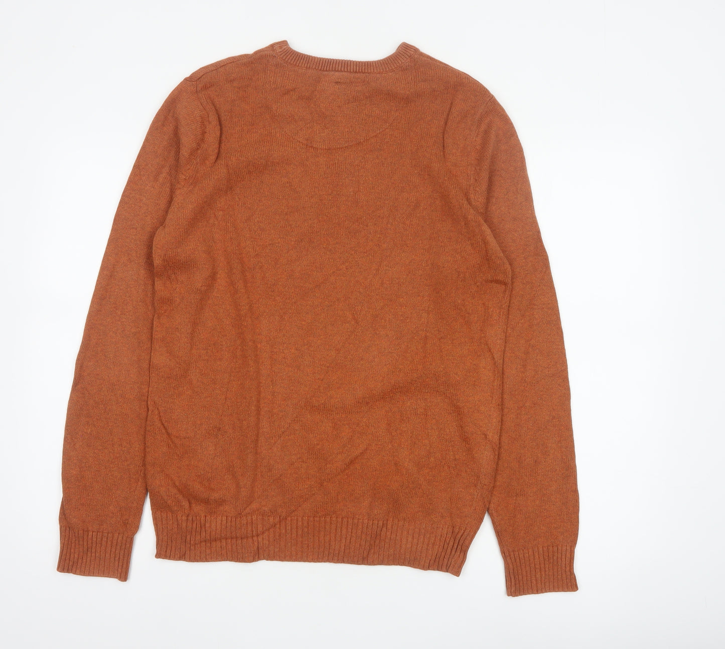 Maine Men’s Brown Cotton Crew Neck Pullover Jumper Size S