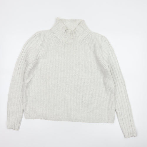 Hush Women’s Ivory S Wool Blend Roll Neck Cable Knit Jumper
