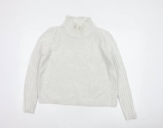 Hush Women’s Ivory S Wool Blend Roll Neck Cable Knit Jumper