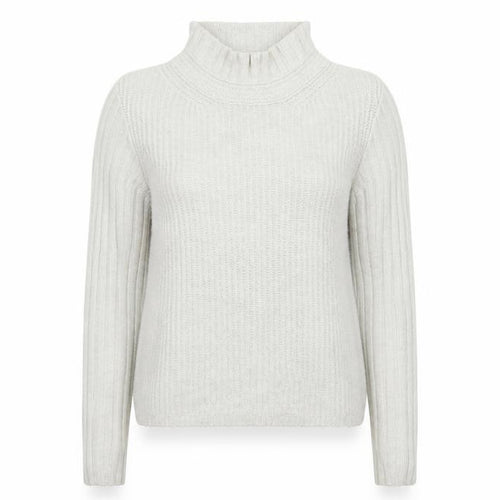 Hush Women’s Ivory S Wool Blend Roll Neck Cable Knit Jumper