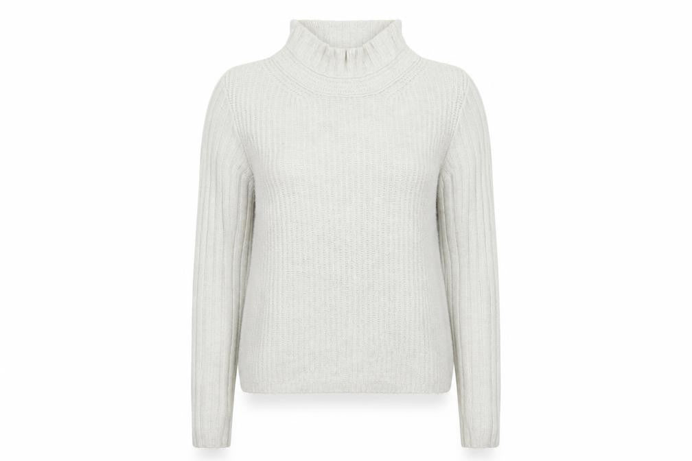 Hush Women’s Ivory S Wool Blend Roll Neck Cable Knit Jumper