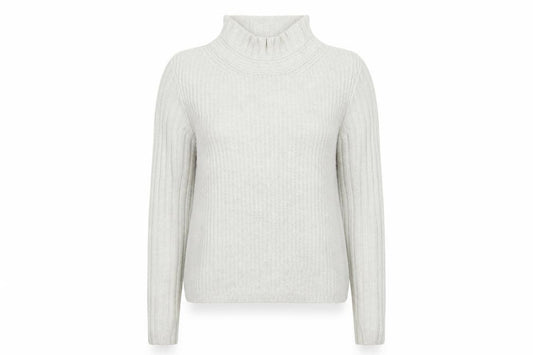 Hush Women’s Ivory S Wool Blend Roll Neck Cable Knit Jumper