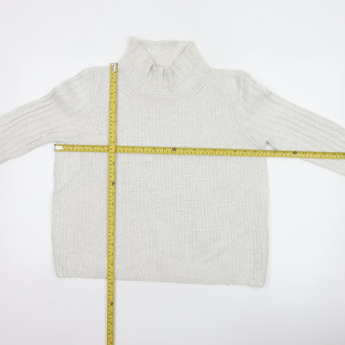 Hush Women’s Ivory S Wool Blend Roll Neck Cable Knit Jumper