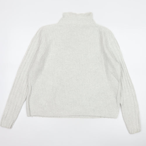 Hush Women’s Ivory S Wool Blend Roll Neck Cable Knit Jumper