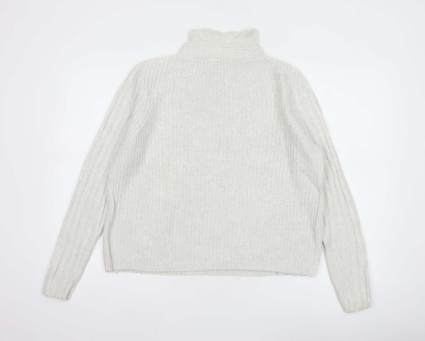 Hush Women’s Ivory S Wool Blend Roll Neck Cable Knit Jumper