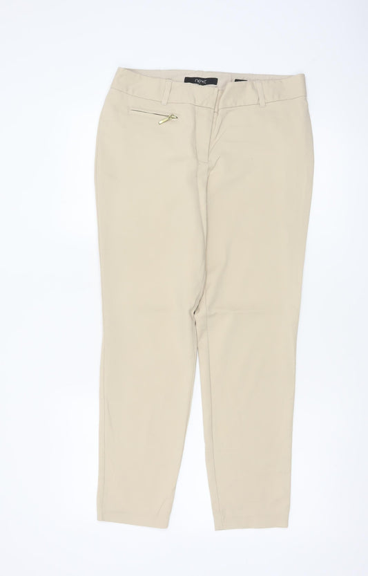 Next Women’s Beige Size 10 Slim Tapered Zip Pocket Trousers
